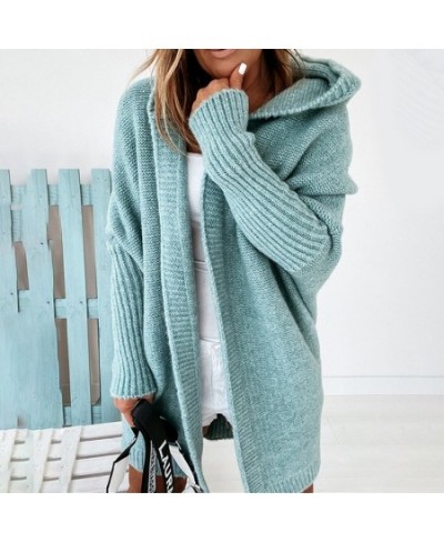 2022 New Women Autumn Winter Fashion Long Cardigan Harajuku Loose Hoodies Knitted Sweater Women Casual Solid Color Jacket Coa...