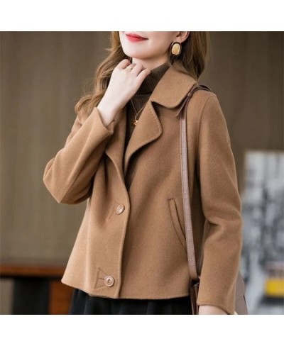 Fashion Design Short Women's Woolen Coat 2022 Spring Autumn New Korean Double Sided Woolen Jacket Casual Outerwear Tops Femal...