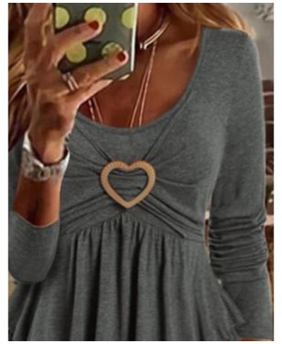 New Women's Shirt Fashion Crew Neck Heart Ring Decorative Layered Ruffle Top Harajuku Casual T-Shirt Street Wear $33.27 - Top...