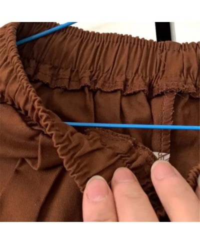 Plus Size 5XL Pleated Pocket Wide Leg Skirt Pant Korean Loose Solid Color Mom Culotte Office Lady Daily Skirts Simple $38.71 ...