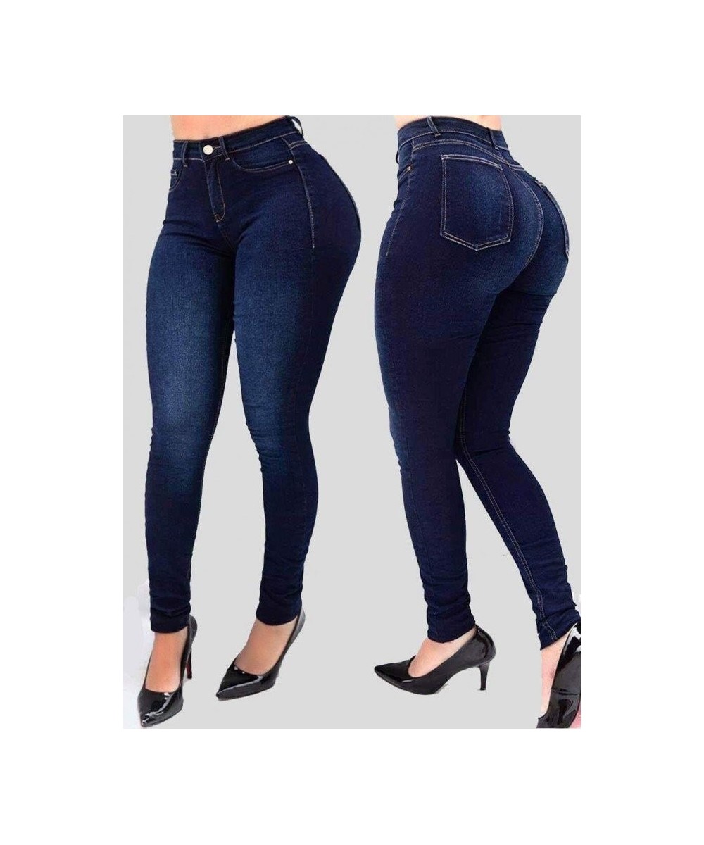 High Waist Jeans For Women High Elastic Skinny Shaping Jeans Fashion Slim Denim Pencil Pants S-2XL $43.10 - Jeans