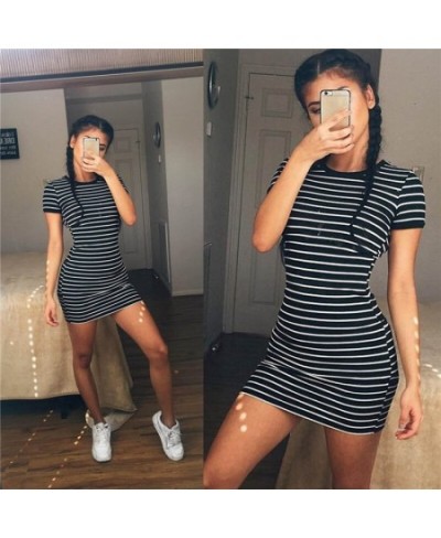 vintage striped dress O-neck sheath mini club dress casual street wear fashion elegant robe sexy 2023 year party women dress ...