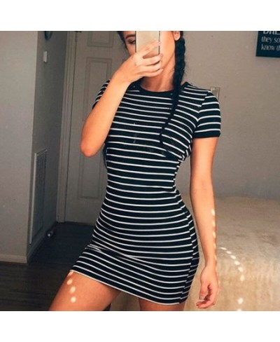 vintage striped dress O-neck sheath mini club dress casual street wear fashion elegant robe sexy 2023 year party women dress ...