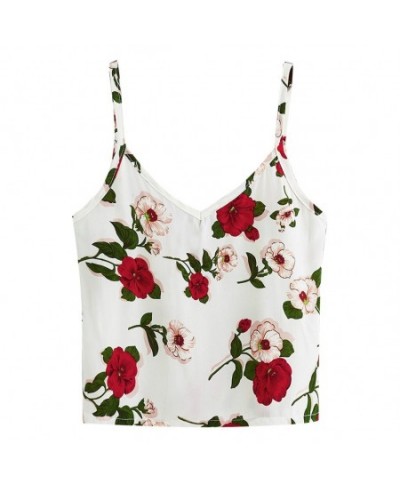 Womens Fashion Sleeveless V-Neck Floral Print Tank Tops Vest $46.32 - Underwear