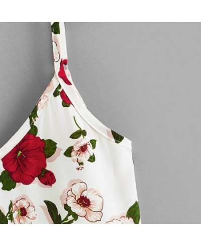 Womens Fashion Sleeveless V-Neck Floral Print Tank Tops Vest $46.32 - Underwear