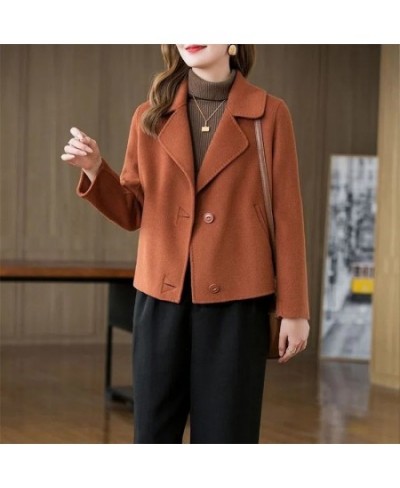 Fashion Design Short Women's Woolen Coat 2022 Spring Autumn New Korean Double Sided Woolen Jacket Casual Outerwear Tops Femal...