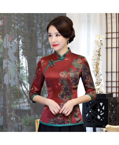 Summer Womens Shirt Tops Traditional Chinese Lady Silk Blouse Mandarin Collar Qipao Mujer Camisa Size S M L XL XXL XXXL 9966 ...