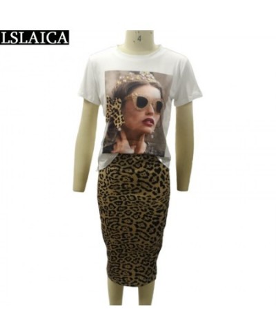 Two Peice Set For Women Casual O-Neck T Shirt& Skirt Set Fashion Leopard Print Office Women Set Elegance Skinny Ropa Femenina...