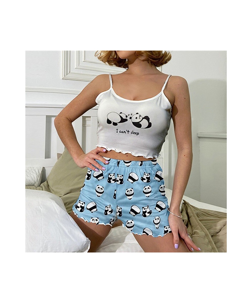 Women Pajamas Set Sexy Pijama Nightie Sleepwear Home Clothes Tops and Shorts Summer Pajamas Set Sexy Home Clothes Sleepwear $...