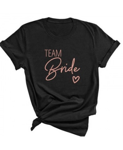 Team Bride Love Heart T Shirt Aesthetic Bridesmaid Bride Squad T-shirt Women Ulzzang Wedding Party Tops 1SS8 $16.64 - Tops & ...