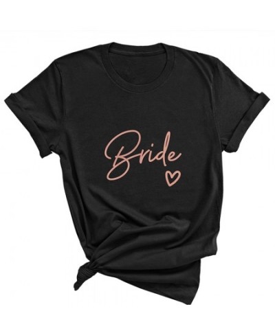 Team Bride Love Heart T Shirt Aesthetic Bridesmaid Bride Squad T-shirt Women Ulzzang Wedding Party Tops 1SS8 $16.64 - Tops & ...