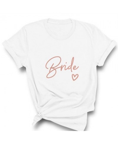 Team Bride Love Heart T Shirt Aesthetic Bridesmaid Bride Squad T-shirt Women Ulzzang Wedding Party Tops 1SS8 $16.64 - Tops & ...