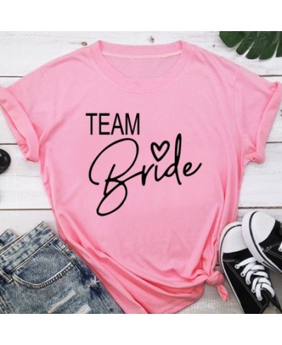 Team Bride Love Heart T Shirt Aesthetic Bridesmaid Bride Squad T-shirt Women Ulzzang Wedding Party Tops 1SS8 $16.64 - Tops & ...