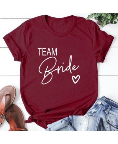 Team Bride Love Heart T Shirt Aesthetic Bridesmaid Bride Squad T-shirt Women Ulzzang Wedding Party Tops 1SS8 $16.64 - Tops & ...