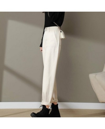 Jeans Women Winter Aesthetic Harem Trousers Female Solid Streetwear All-match Casual Slim Chic Ulzzang Clothing Cozy Vintage ...