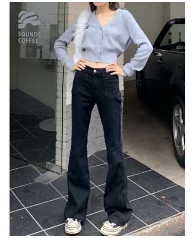 Vintage High Waist Jeans Women Korean Fashion Streetwear Casual Slim Flare Pants Winter Spring Thickened Denim Trousers Femal...