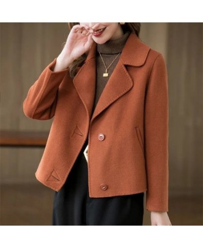 Fashion Design Short Women's Woolen Coat 2022 Spring Autumn New Korean Double Sided Woolen Jacket Casual Outerwear Tops Femal...