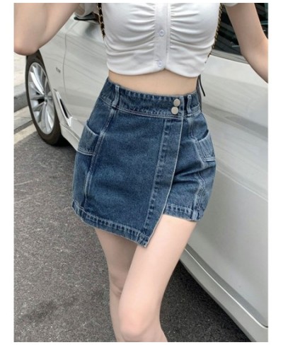 Y2K Denim Skirt Ladies Retro American Hot Girl Mini Skirt New Fashion Casual Kawaii High Waist Loose Slim Gothic A Line Skirt...