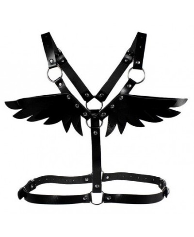 New Lovely Wings Black Leather harness Punk body chain women strap summer festival lingerie cage harness rave body jewelry $2...