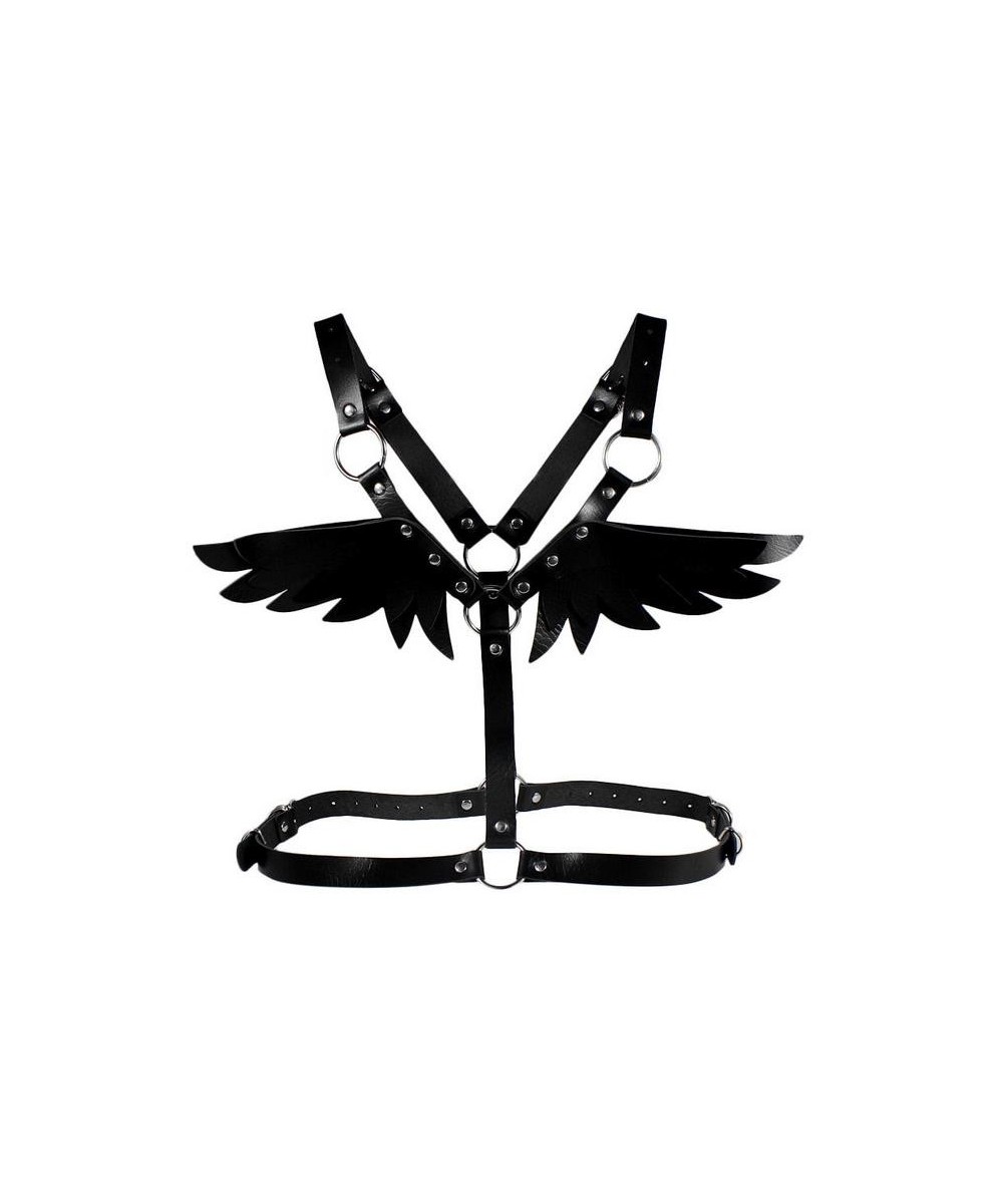 New Lovely Wings Black Leather harness Punk body chain women strap summer festival lingerie cage harness rave body jewelry $2...