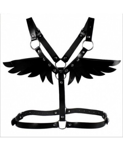 New Lovely Wings Black Leather harness Punk body chain women strap summer festival lingerie cage harness rave body jewelry $2...