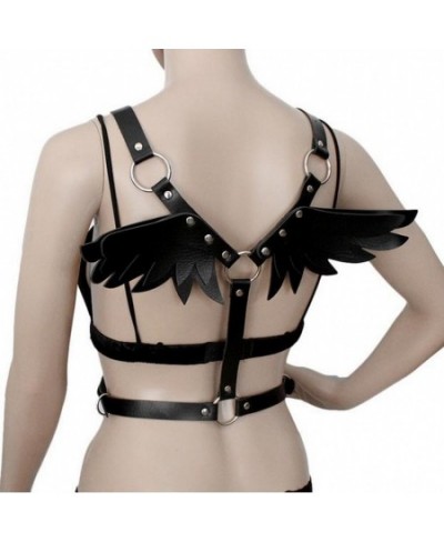 New Lovely Wings Black Leather harness Punk body chain women strap summer festival lingerie cage harness rave body jewelry $2...