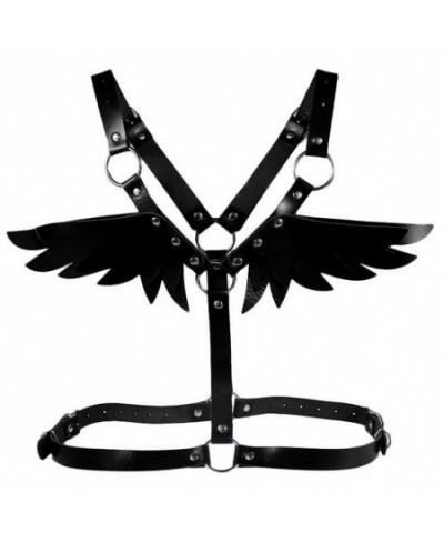 New Lovely Wings Black Leather harness Punk body chain women strap summer festival lingerie cage harness rave body jewelry $2...