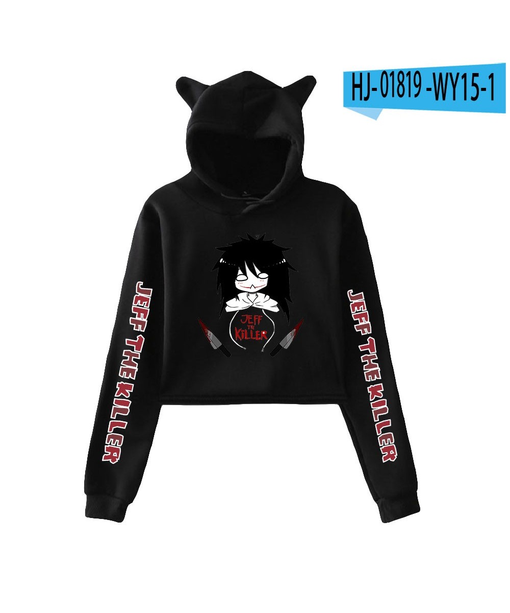 Jeff The Killer 2D print Cat Hoodies for Women summer trendy Hoodies Sweatshirt Sexy cat hooded $34.33 - Hoodies & Sweatshirts