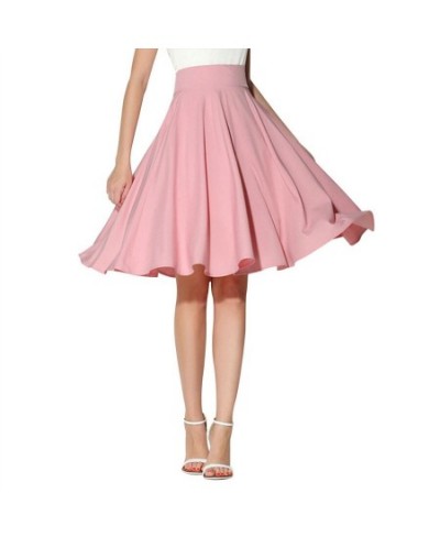 2023 New Fashion Women Solid Big Swing Umbrella Skirt High Waist Knee-Length Skirts Vintage Ladies Student Midi Skirt $32.80 ...