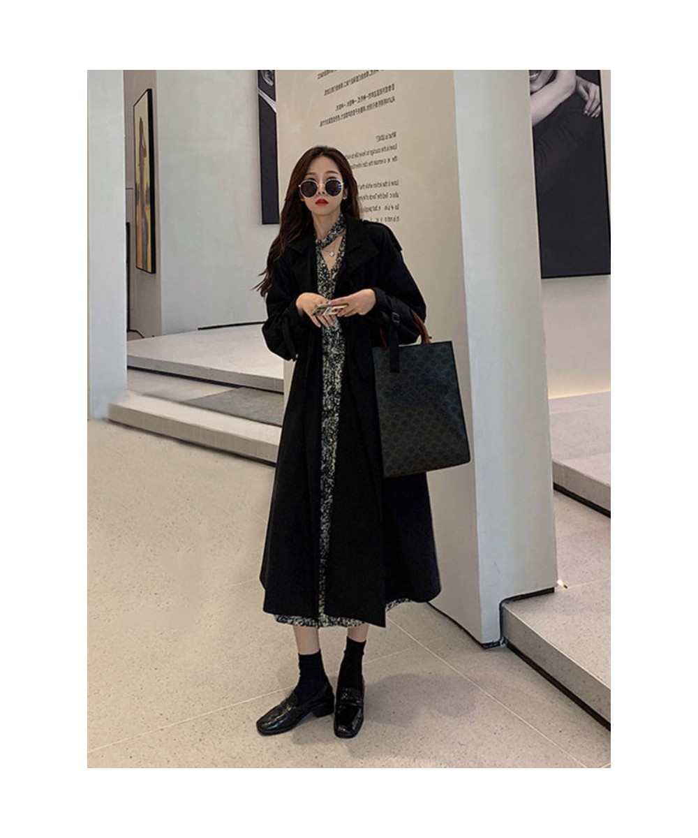 2023 Winter Jacket Trench Coat for Women Clothes Women Solid Color Lapels Double Row Buttons Long Windbreaker Ladies Work Top...