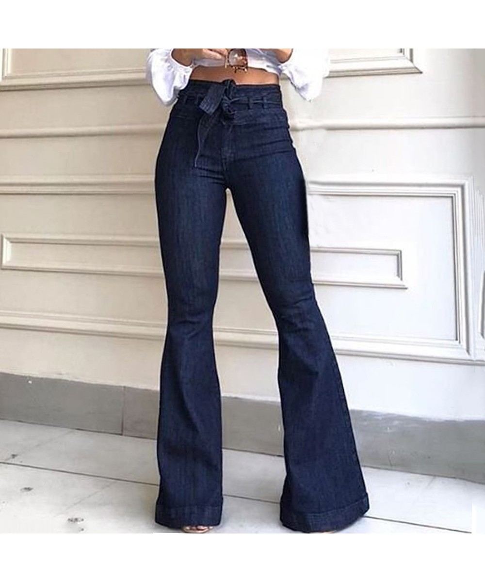 Women Wide Leg Denim Jeans High Waist Bandage 2023 New Women Spring Summer Jean Ladies Stretch Fare Long Pants $43.27 - Jeans