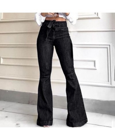 Women Wide Leg Denim Jeans High Waist Bandage 2023 New Women Spring Summer Jean Ladies Stretch Fare Long Pants $43.27 - Jeans