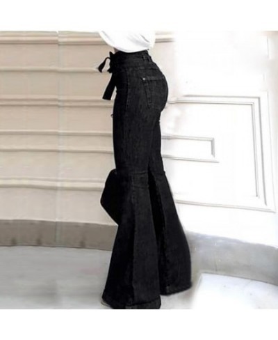 Women Wide Leg Denim Jeans High Waist Bandage 2023 New Women Spring Summer Jean Ladies Stretch Fare Long Pants $43.27 - Jeans