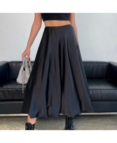 2023 Trendy Satin Skirts for Women Elegant Fashion High Waist Party Balloon Skirt Female Casual Loose Bud Skirt Spring Summer...