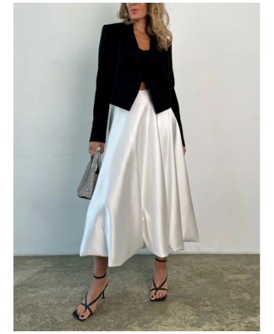 2023 Trendy Satin Skirts for Women Elegant Fashion High Waist Party Balloon Skirt Female Casual Loose Bud Skirt Spring Summer...