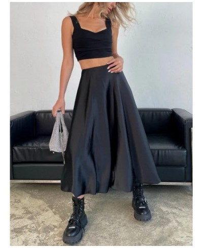 2023 Trendy Satin Skirts for Women Elegant Fashion High Waist Party Balloon Skirt Female Casual Loose Bud Skirt Spring Summer...