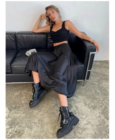 2023 Trendy Satin Skirts for Women Elegant Fashion High Waist Party Balloon Skirt Female Casual Loose Bud Skirt Spring Summer...