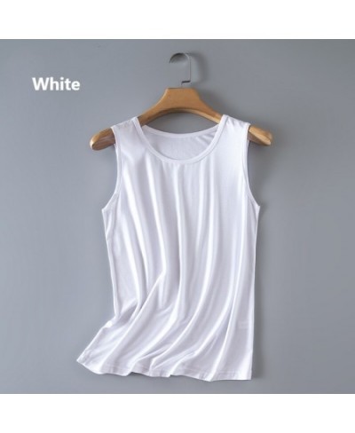 Summer Women Bottoming Vests Loose Large Size XL-6XL Modal Waistcoat Mother's Sleeveless Shirt Thin Tank Tops Outwear $44.95 ...