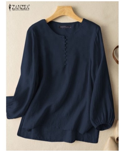 Women Elegant Solid Blouse Casual Long Sleeve O Neck Work Shirts Tops OL Tops Tunic Oversized Loose Blusas Femininas $37.25 -...