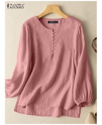 Women Elegant Solid Blouse Casual Long Sleeve O Neck Work Shirts Tops OL Tops Tunic Oversized Loose Blusas Femininas $37.25 -...