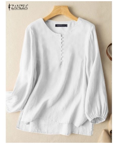 Women Elegant Solid Blouse Casual Long Sleeve O Neck Work Shirts Tops OL Tops Tunic Oversized Loose Blusas Femininas $37.25 -...