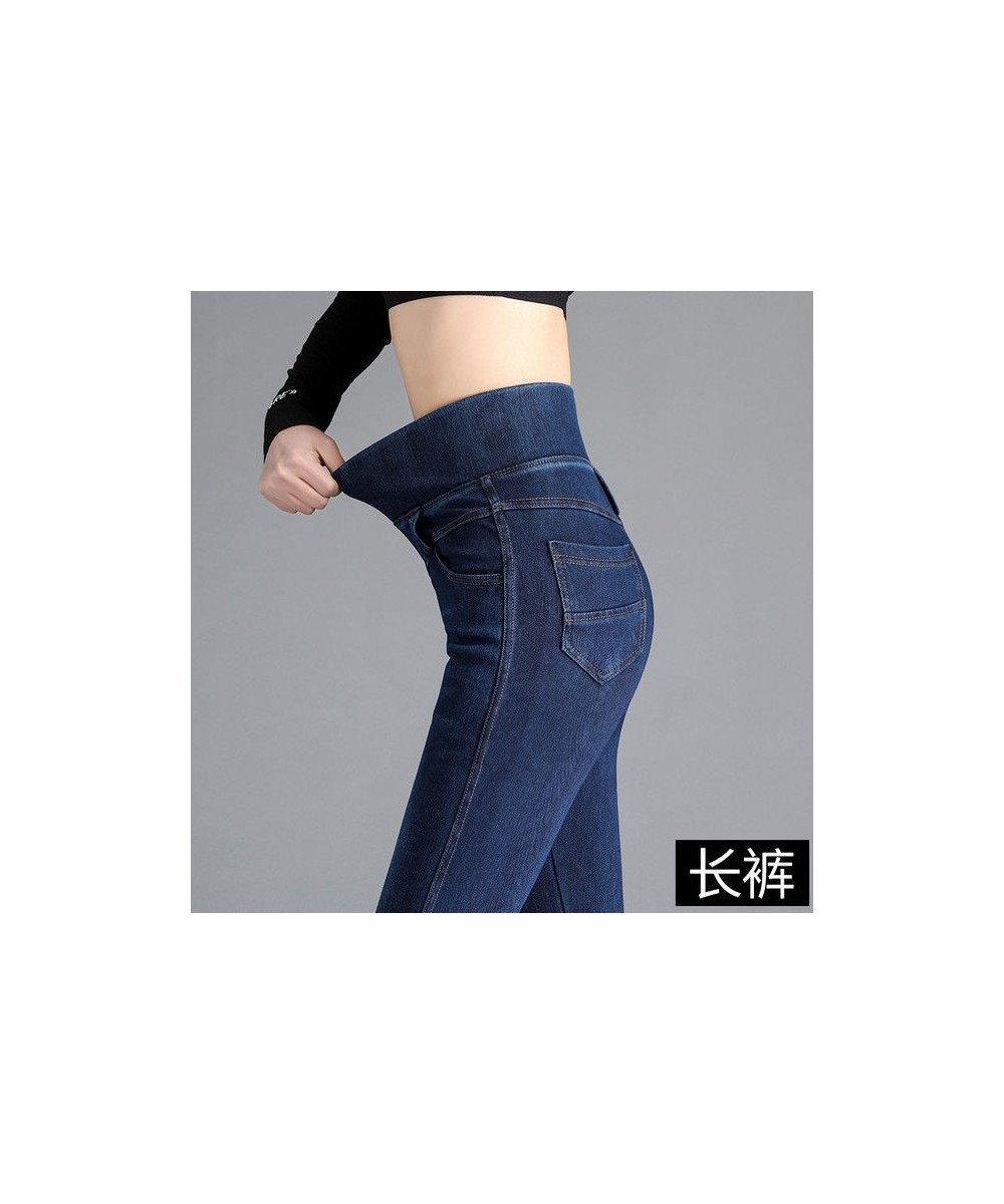 Woman Jeans Pants Elastic Waist High Waist Winter Stretch Feet Pants Women Pantalones Vaqueros Mujer $44.36 - Bottoms