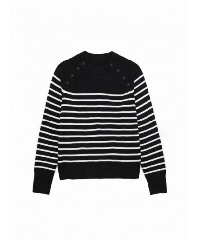 Woman Casual Turtleneck Striped Sweaters 2022 Winter Female Loose Knit Pullover Girls Soft Warm Sweater $47.67 - Sweaters