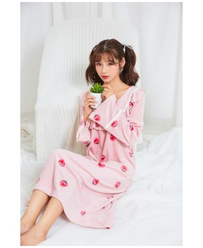 Autumn Winter Long Sleeves Long Style Korean Velvet Nightgown Princess Double Velvet Slim Girl Student Nightdress Sleepwear $...