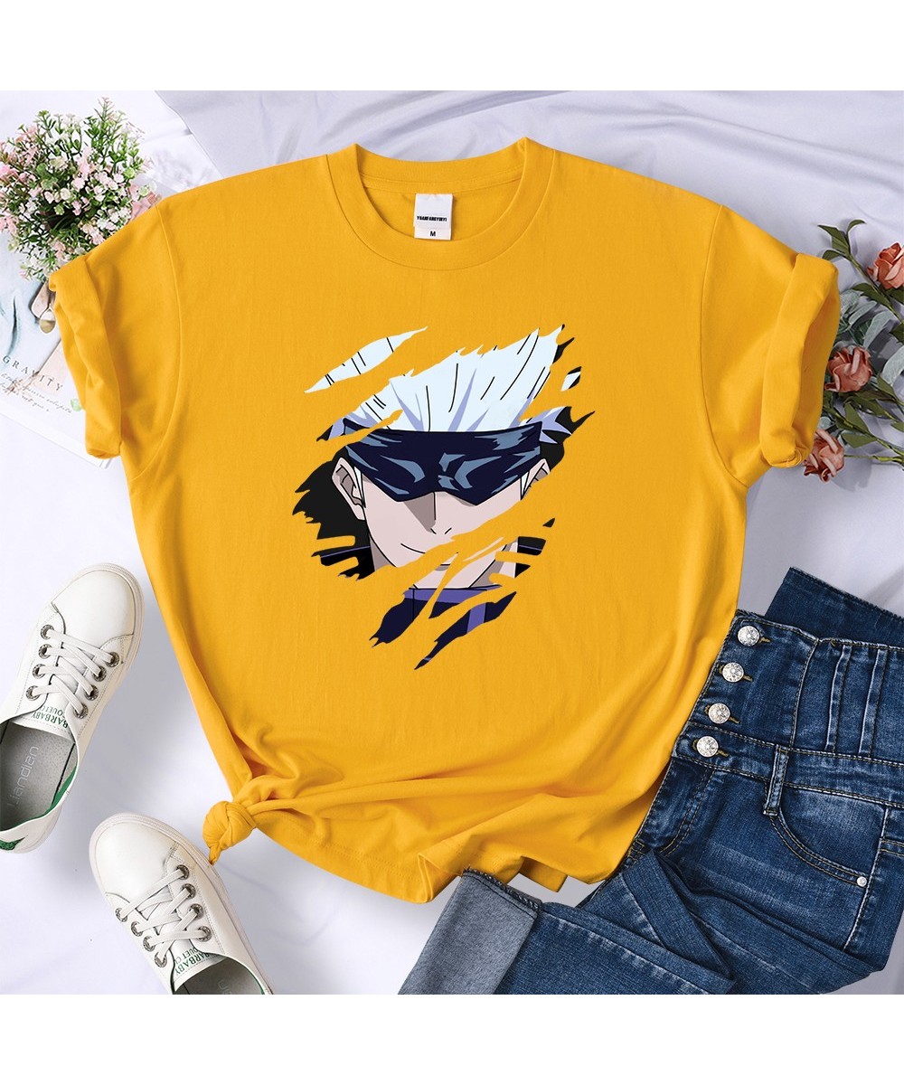 Anime Jujutsu Kaisen Gojo Satoru Female Tshirt Breathable Cool T-Shirts Soft Comfortable Short Sleeve Fashion Sport T-Shirt $...