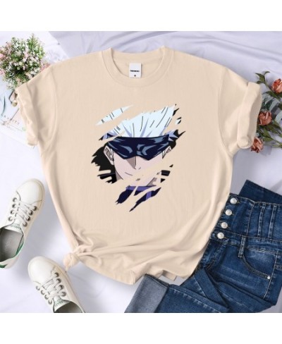 Anime Jujutsu Kaisen Gojo Satoru Female Tshirt Breathable Cool T-Shirts Soft Comfortable Short Sleeve Fashion Sport T-Shirt $...