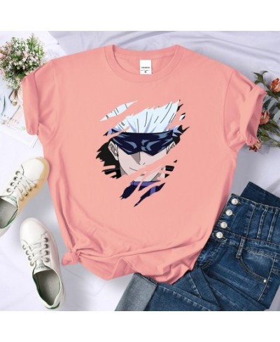 Anime Jujutsu Kaisen Gojo Satoru Female Tshirt Breathable Cool T-Shirts Soft Comfortable Short Sleeve Fashion Sport T-Shirt $...