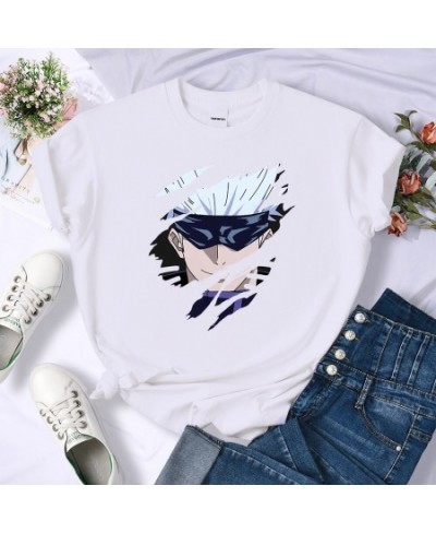 Anime Jujutsu Kaisen Gojo Satoru Female Tshirt Breathable Cool T-Shirts Soft Comfortable Short Sleeve Fashion Sport T-Shirt $...