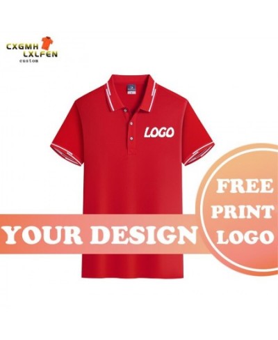 8-color summer new men and women wearable tops fashion casual POLO shirts high-end custom LOGO printing DIY brand text $25.97...