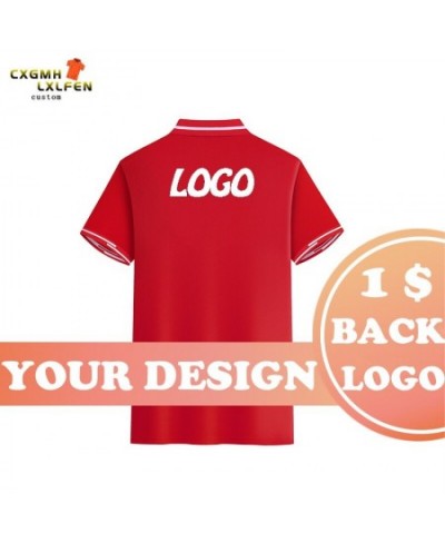 8-color summer new men and women wearable tops fashion casual POLO shirts high-end custom LOGO printing DIY brand text $25.97...